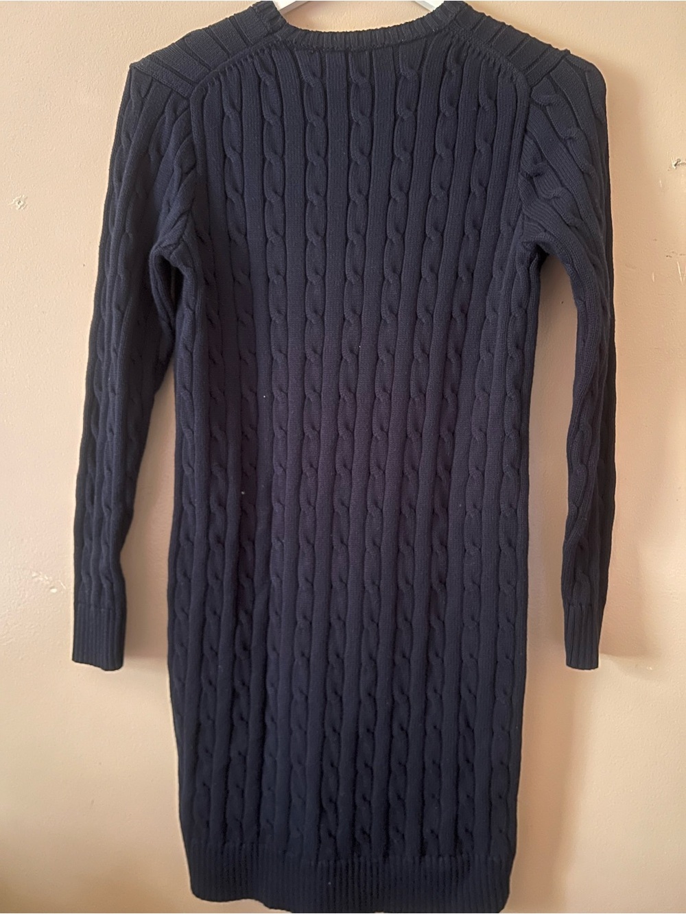 Ralph Lauren Blue Cable-Knit Crewneck Sweater dress mini fitted preppy chic co - Picture 8 of 9